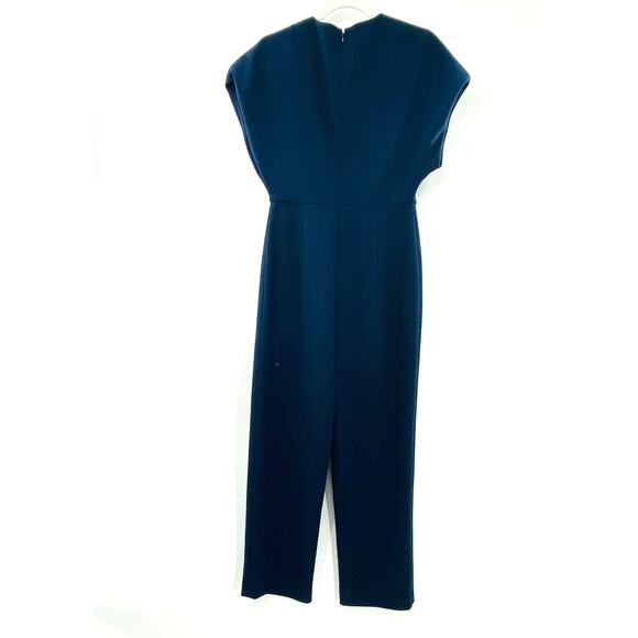 NEW Club Monaco Janah V-Neck Jumpsuit In Aviator Navy Blue Size 2 Quiet Luxe - Picture 4 of 11